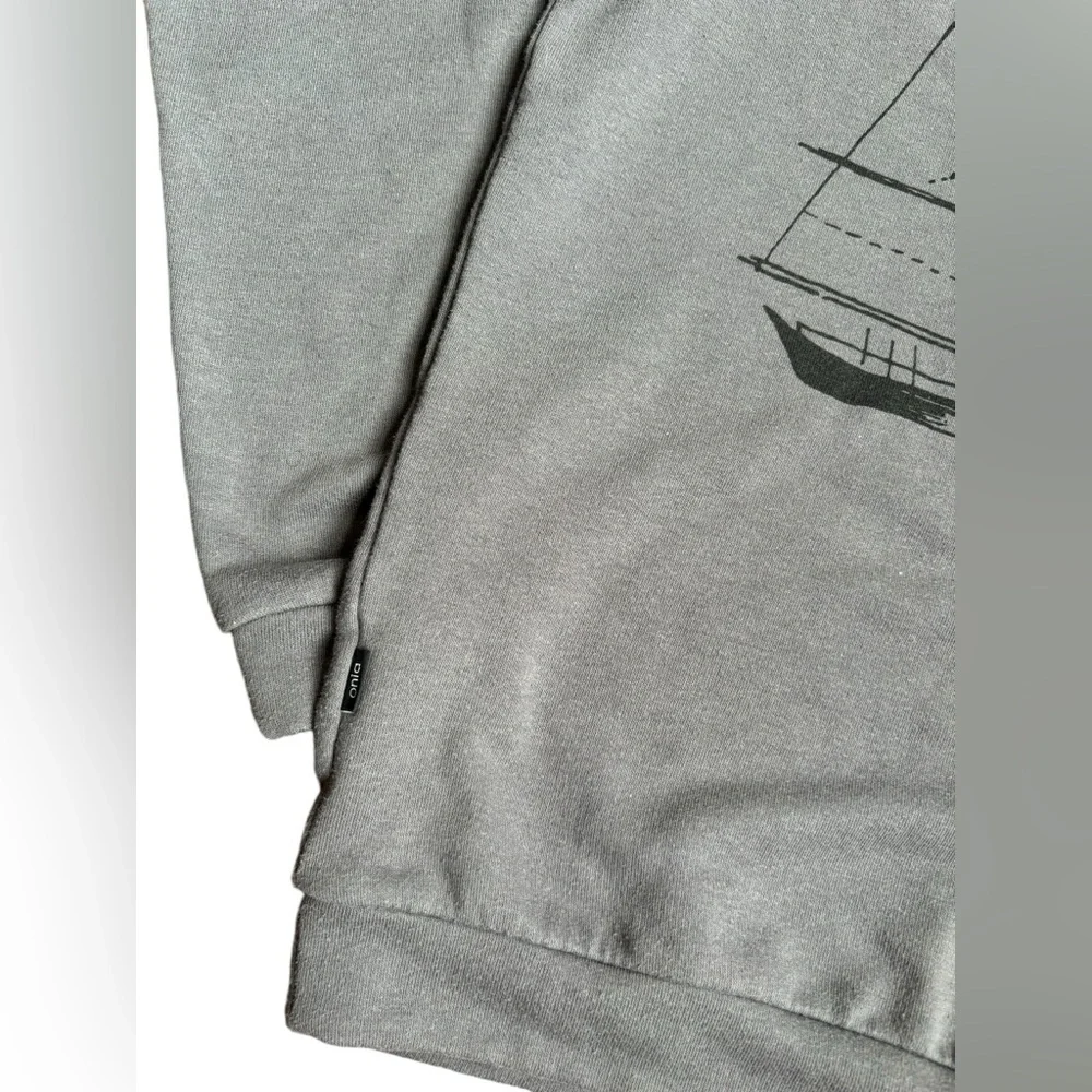 Onia Sailing Ship Pullover Sweatshirt Gray Men’s Size S - Picture 6 of 9